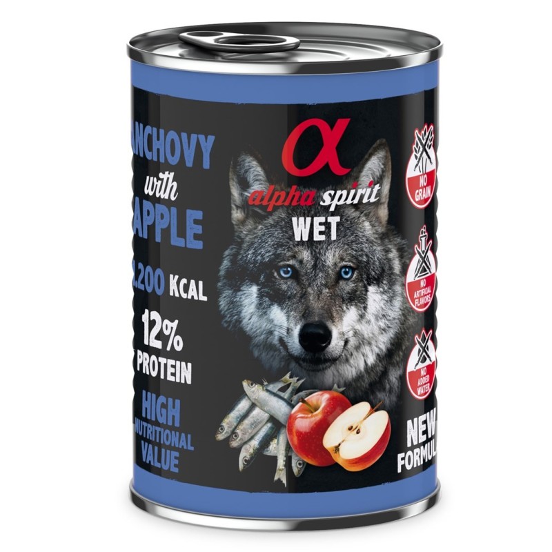 Alpha Spirit Anchois/jabłko mokra karma pies 400 g
