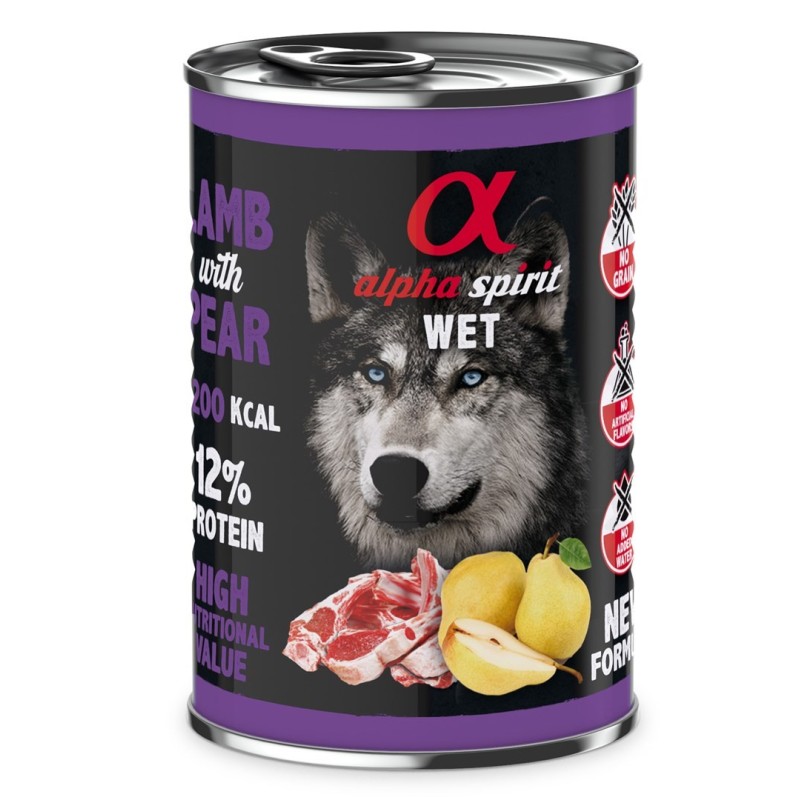 Alpha Spirit jagnię/gruszka mokra karma pies 400 g