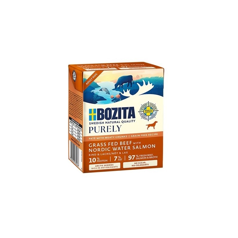 BOZITA Purely wołowina z łososiem pasztecik z kawałkami mięsa 370g