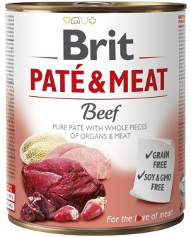 BRIT PATÉ & MEAT z wołowiną - mokra karma dla psa - puszka - 800 g