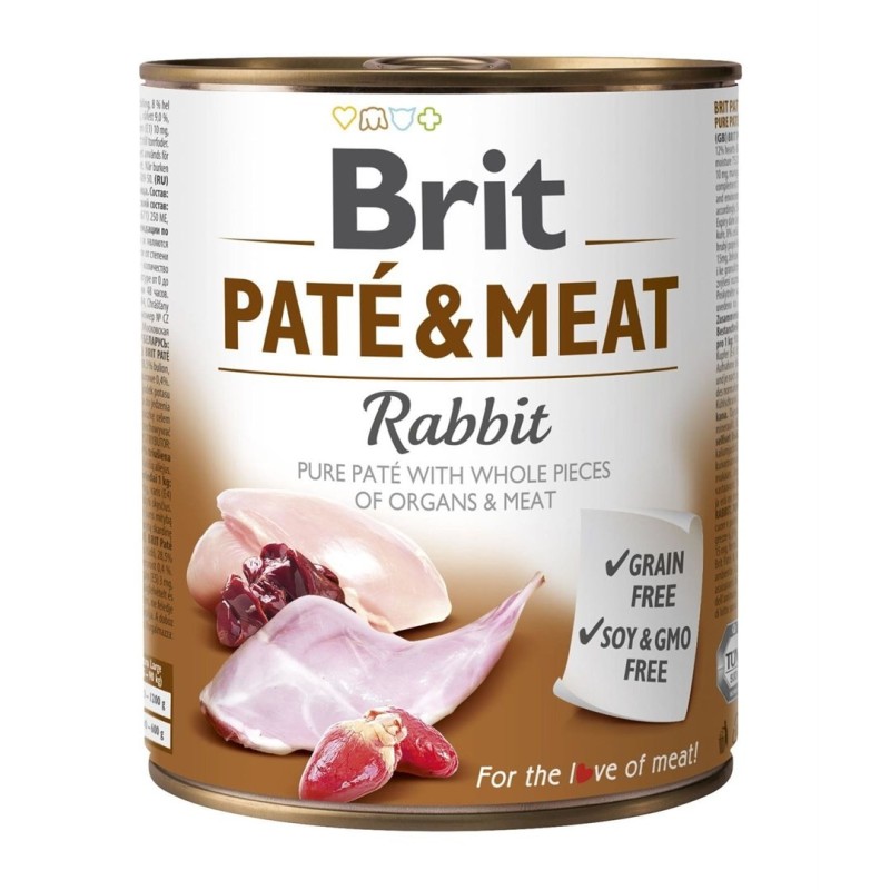 BRIT PATÉ & MEAT z królikiem - mokra karma dla psa - 800g