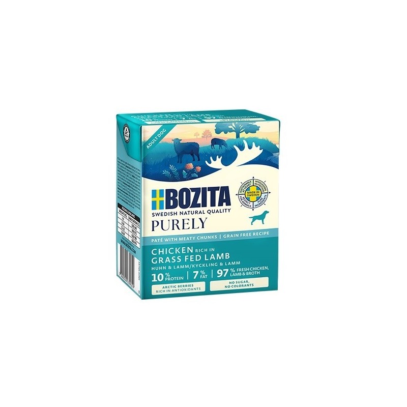 BOZITA Purely kurczak z jagnięciną pasztecik z kawałkami mięsa 370g