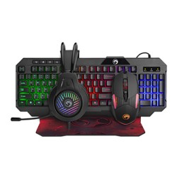 Marvo CM430 CZ/SK zestaw klawiatura przewodowa (USB) CZ/SK, czarna mysz dla gracza, podkładka, klawiatura, do gry, membranowa ro