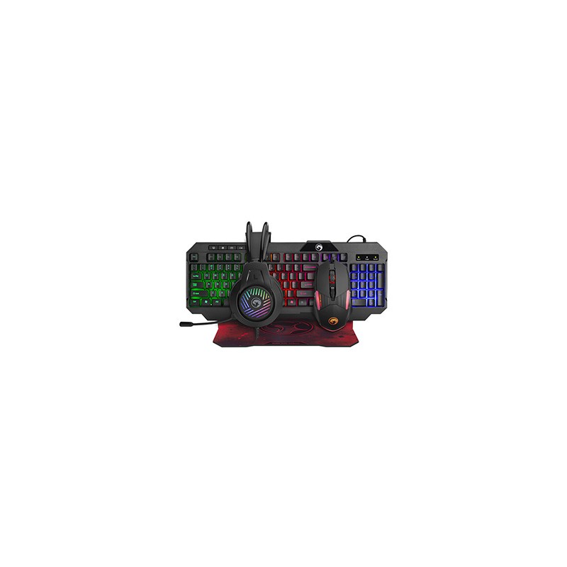 Marvo CM430 CZ/SK zestaw klawiatura przewodowa (USB) CZ/SK, czarna mysz dla gracza, podkładka, klawiatura, do gry, membranowa ro