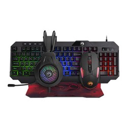 Marvo CM430 CZ/SK zestaw klawiatura przewodowa (USB) CZ/SK, czarna mysz dla gracza, podkładka, klawiatura, do gry, membranowa ro