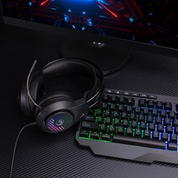Marvo CM430 CZ/SK zestaw klawiatura przewodowa (USB) CZ/SK, czarna mysz dla gracza, podkładka, klawiatura, do gry, membranowa ro