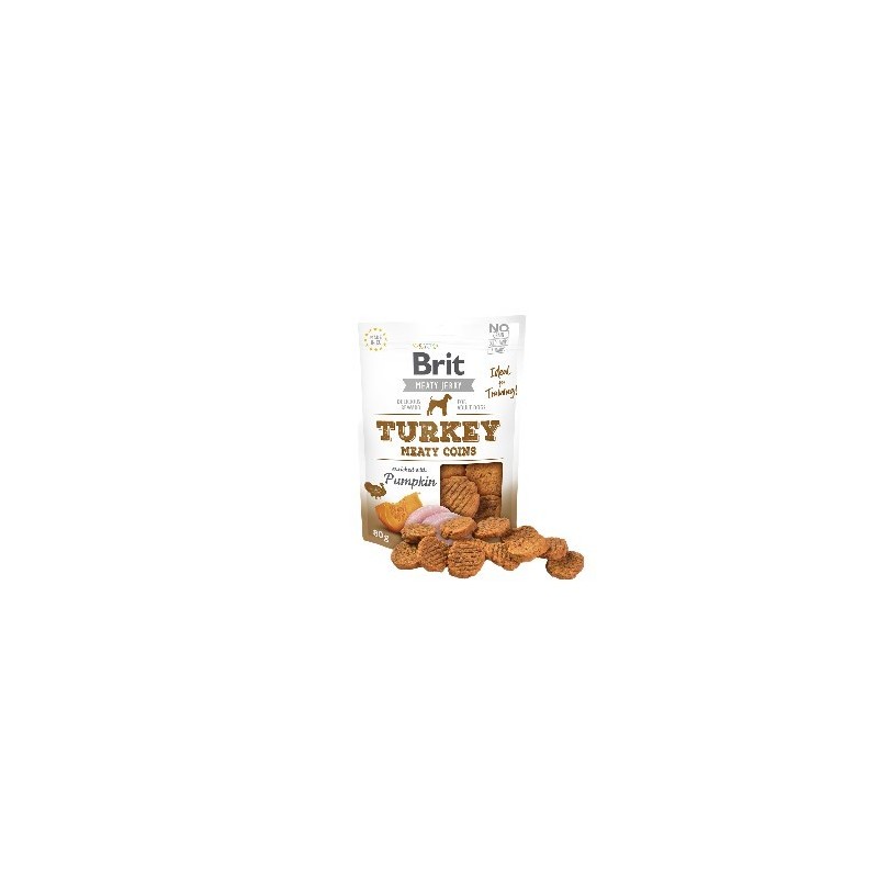 Brit Jerky Turkey Meaty Coins - Indyk - przysmak dla szczeniąt - 80g