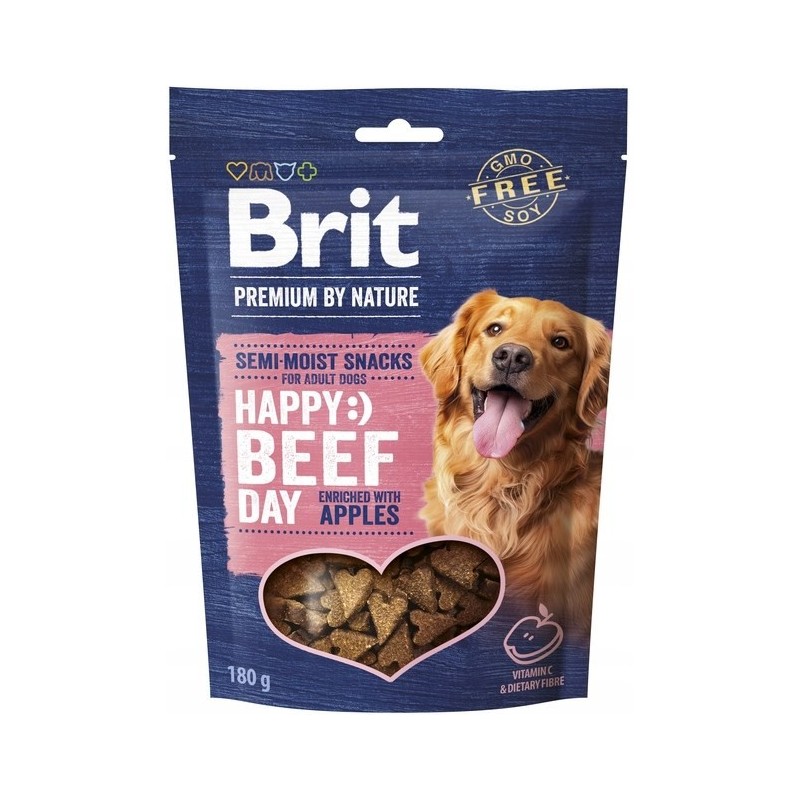 BRIT PREMIUM DOG SNACK BEEF WITH APPLES 180g