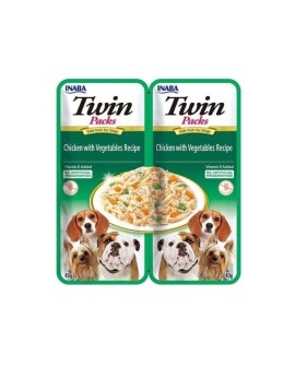 INABA Dog Twin Kurczak Warzywa 2x40g
