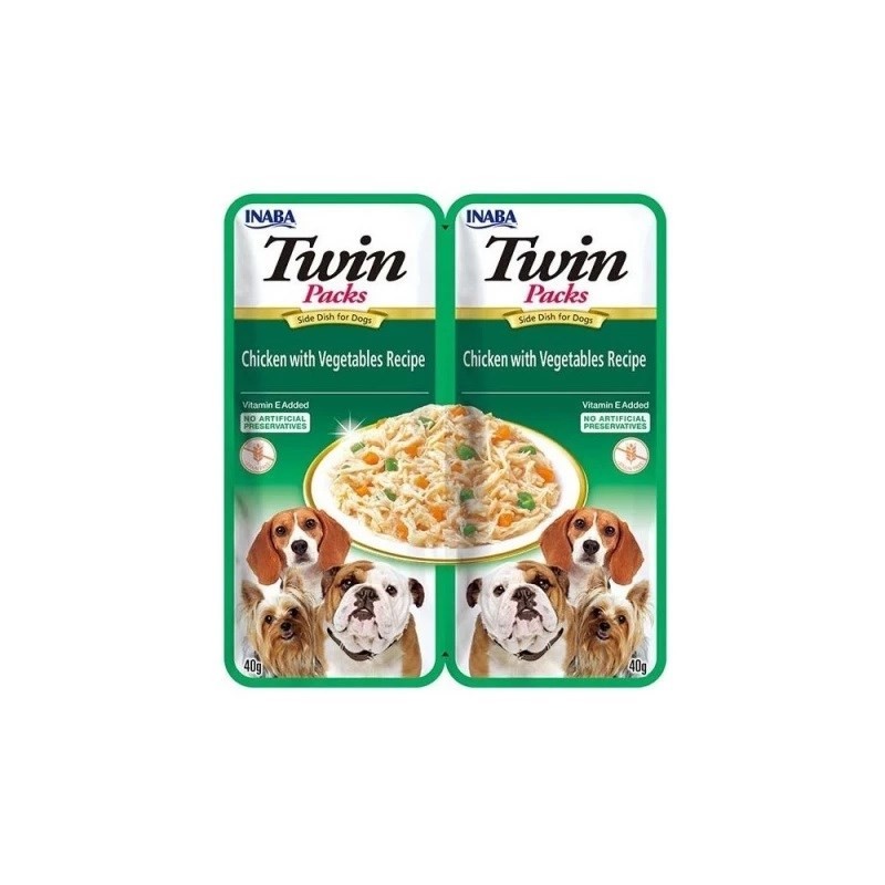 INABA Dog Twin Kurczak Warzywa 2x40g