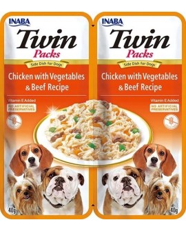INABA DOG TWIN CHICKEN VEGETABLES & BEEF 2x40g