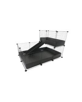 Klatka modułowa C&C 3x2 + Loft 2x1+ Rampa czarna