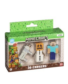 MINECRAFT 3D ERASERS - 3 PACK VER.B