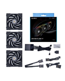Lian Li UNI FAN TL Series Fan, 3-pak ze sterownikiem - 120mm, czarny