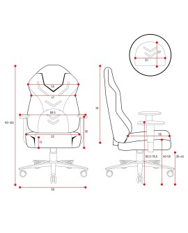 Fotel gamingowy DIABLO X-GAMER różowo-biały