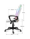 Fotel gamingowy Huzaro Force 2.5 RGB WHITE MESH
