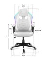Fotel gamingowy Huzaro Force 2.5 RGB WHITE MESH