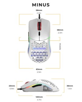 GLORIOUS MYSZ PC RACE MODEL O- GAMING WHITE MATOWA