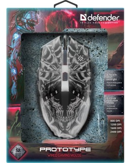 DEFENDER MYSZ PRZEWODOWA PROTOTYPE GM-670L OPTIC 800/1200/1600/2400 DPI 6P 52670