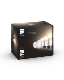 Philips Hue W Starter Kit 9,5W A60 E27 3szt, mostek, przełącznik Philips Hue Hue W Starter Kit 9,5W A60 E27, 3szt., mostek,
