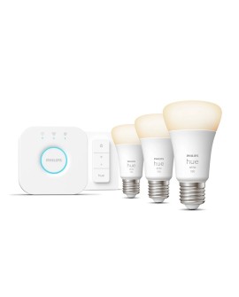 Philips Hue W Starter Kit 9,5W A60 E27 3szt, mostek, przełącznik Philips Hue Hue W Starter Kit 9,5W A60 E27, 3szt., mostek,