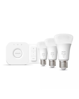Philips Hue W Starter Kit 9,5W A60 E27 3szt, mostek, przełącznik Philips Hue Hue W Starter Kit 9,5W A60 E27, 3szt., mostek,