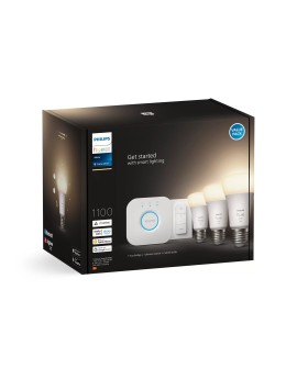 Philips Hue W Starter Kit 9,5W A60 E27 3szt, mostek, przełącznik Philips Hue Hue W Starter Kit 9,5W A60 E27, 3szt., mostek,