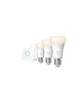 Philips Hue W Starter Kit 9,5W A60 E27 3szt, mostek, przełącznik Philips Hue Hue W Starter Kit 9,5W A60 E27, 3szt., mostek,