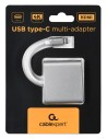 GEMBIRD GEMBIRD MULTI ADAPTER USB TYP-C (M) - USB TYP-C USB 3.0 HDMI SREBRNY