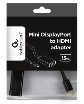 Adapter GEMBIRD A-MDPM-HDMIF-02 (Mini DisplayPort M - HDMI F 0,15m kolor czarny)