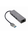 GEMBIRD ADAPTER USB-AM DO LAN GIGABIT HUB USB 3.0 X3 CZARNY