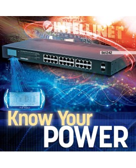 INTELLINET SWITCH GIGABIT 24X RJ45 POE+, 2X SFP, W