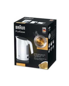 Czajnik Braun WK3100WH PurEase Standard, 2200 W, 1.7 L, Plastik, Podstawa obrotowa 360°, Biały