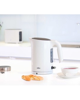 Czajnik Braun WK3100WH PurEase Standard, 2200 W, 1.7 L, Plastik, Podstawa obrotowa 360°, Biały