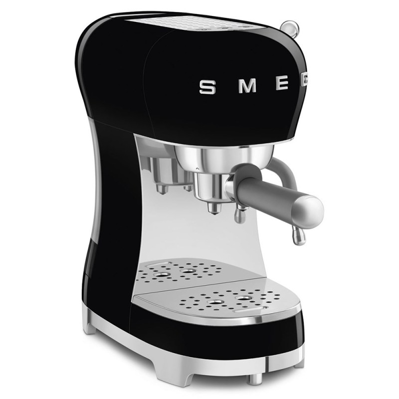 Ekspres do kawy Smeg z kolbą 50's Style Black ECF02BLEU