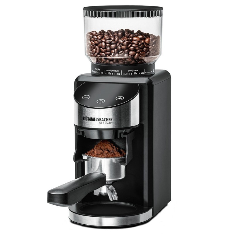 Młynek do kawy Rommelsbacher, Mahlwerk-System, einstellbarer Mahlgrad, Kaffeebohnenbehälter, 220g, Behälter, model EKM400