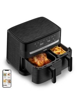 TEFAL Dual Easy Fry Essential Airfryer EY901N, 2700 W, 8.3 L, Juodas
