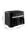 TEFAL Dual Easy Fry Essential Airfryer EY901N, 2700 W, 8.3 L, Juodas