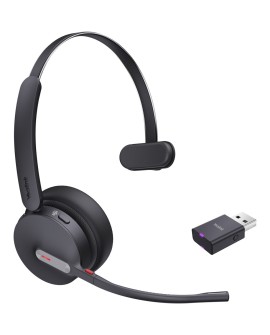 Yealink WH64 Hybrid Mono Teams Zestaw słuchawkowy Bezprzewodowy Opaska na głowę Biuro/centrum telefoniczne Micro-USB Bluetooth