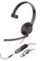 POLY Jednouszny zestaw słuchawkowy USB-C Blackwire 5210 + wtyczka 3,5 mm + przejściówka USB-C/A
