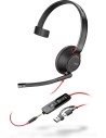 POLY Jednouszny zestaw słuchawkowy USB-C Blackwire 5210 + wtyczka 3,5 mm + przejściówka USB-C/A