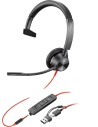 POLY Jednouszny zestaw słuchawkowy Blackwire 3315 USB-C z certyfikatem Microsoft Teams + wtyczka 3,5 mm + przejściówka USB-C/A