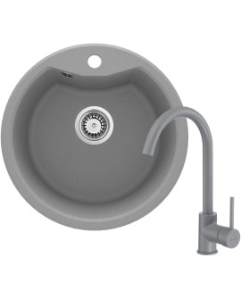 Zlewozmywak granitowy z baterią 1-komorowy ZRSBS803 5908212074916