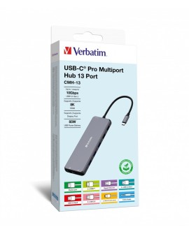 Verbatim CMH-13 USB Type-C 10000 Mbit/s Srebrny