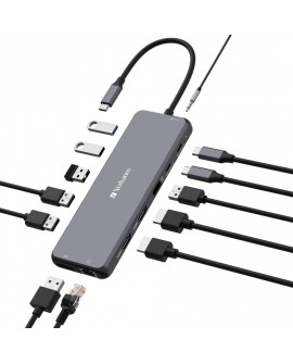 Verbatim CMH-13 USB Type-C 10000 Mbit/s Srebrny