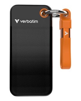 Dysk SSD zewnętrzny Verbatim Pocket SSD 1TB USB-C 3.2 Gen 2 czarny/pomarańczowy