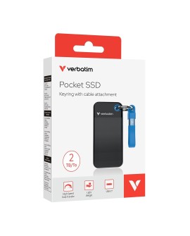 Verbatim Pocket SSD 2 TB USB Type-C 3.2 Gen 2 (3.1 Gen 2) Czarny, Niebieski