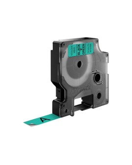 DYMO D1 - Standard Etykiety - Czarny na zielonym - 12mm x 7m