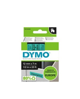 DYMO D1 - Standard Etykiety - Czarny na zielonym - 12mm x 7m