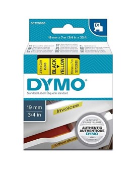 DYMO D1 - Standard Etykiety - Czarny na żółtym - 19mm x 7m